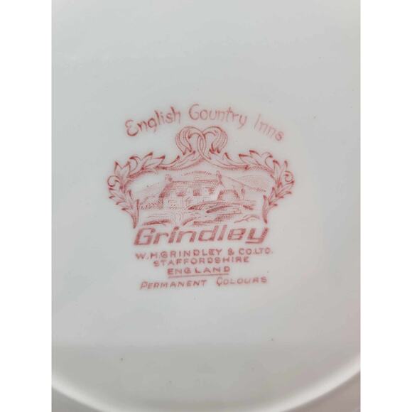 Vintage Grindley Staffordshire Set of 5 Soup Bowls 9" English Country Red - Picture 2 of 10